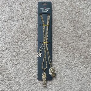 Gold Egyptian Pendant Necklace Set (3 Necklaces)